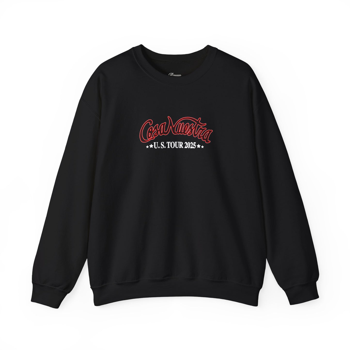 RAUW ALEJANDRO MERCH - RAUW SIGNATURE COSA NUESTRA US TOUR DATES BLACK CREWNECK