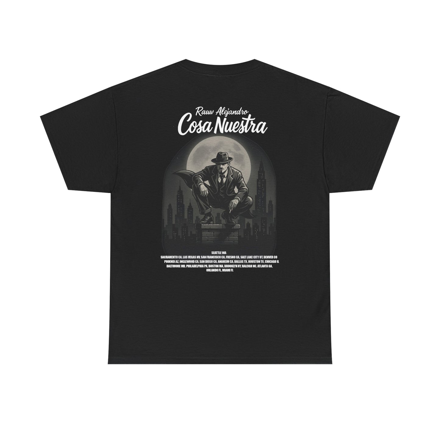 RAUW ALEJANDRO MERCH - RAUW CITY NIGHT TOUR BLACK TEE