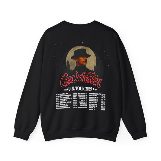 RAUW ALEJANDRO MERCH - RAUW SIGNATURE COSA NUESTRA US TOUR DATES BLACK CREWNECK